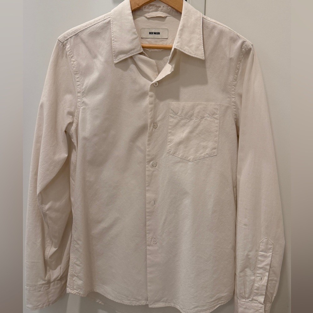 Buck Mason Beige / Off-white Long Sleeve Button-Up Shirt